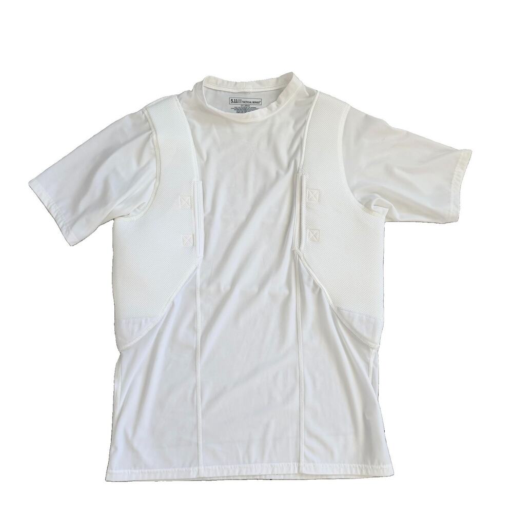 5.11 Tactical Holster Shirt White 40011 Conceal Carry Compression Size 2XL EUC